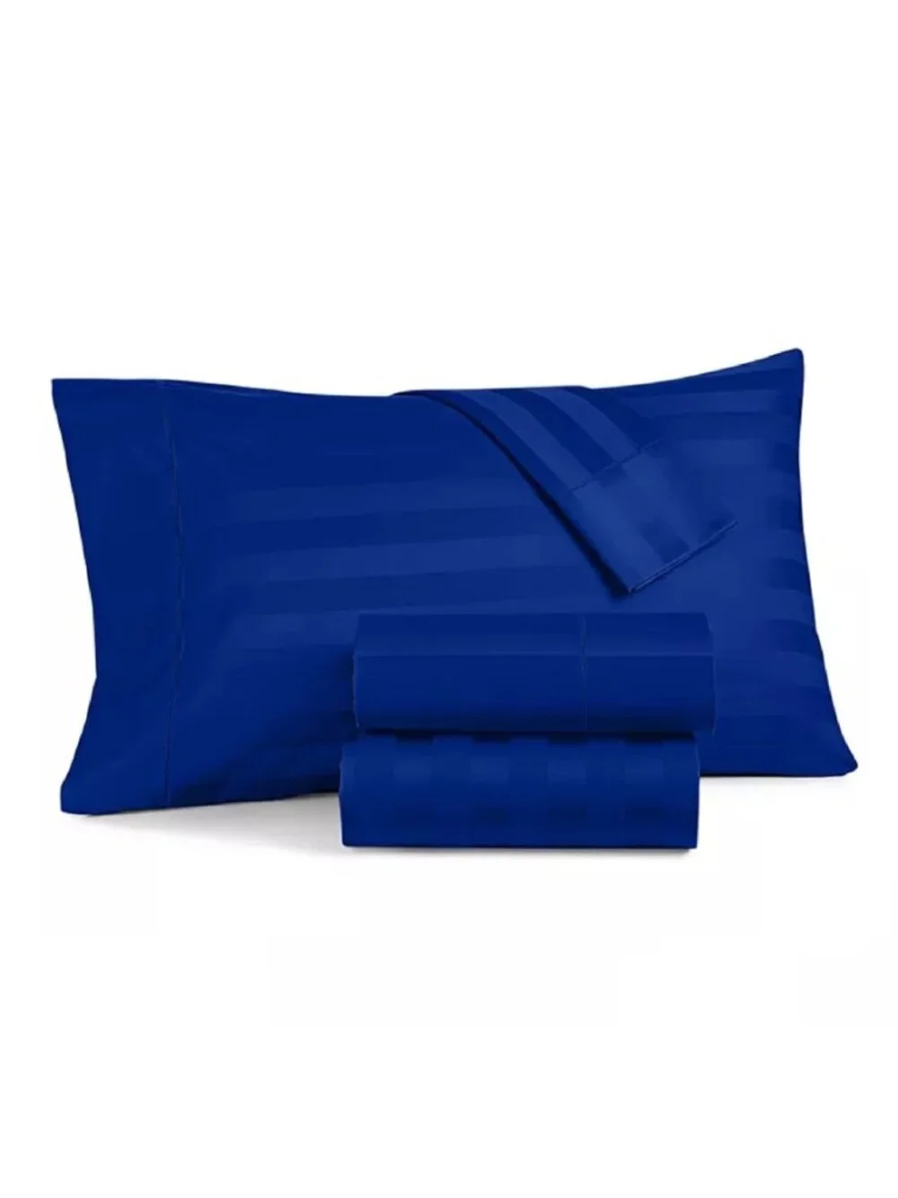2 Charter Club Damask Stripe 550 TC QUEEN Sheet Sets COBALT + POMEGRANATE